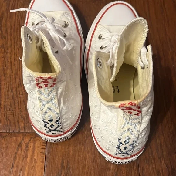 Converse Patriotic Embroidered Stars Red White Blue High Top - Picture 5 of 5